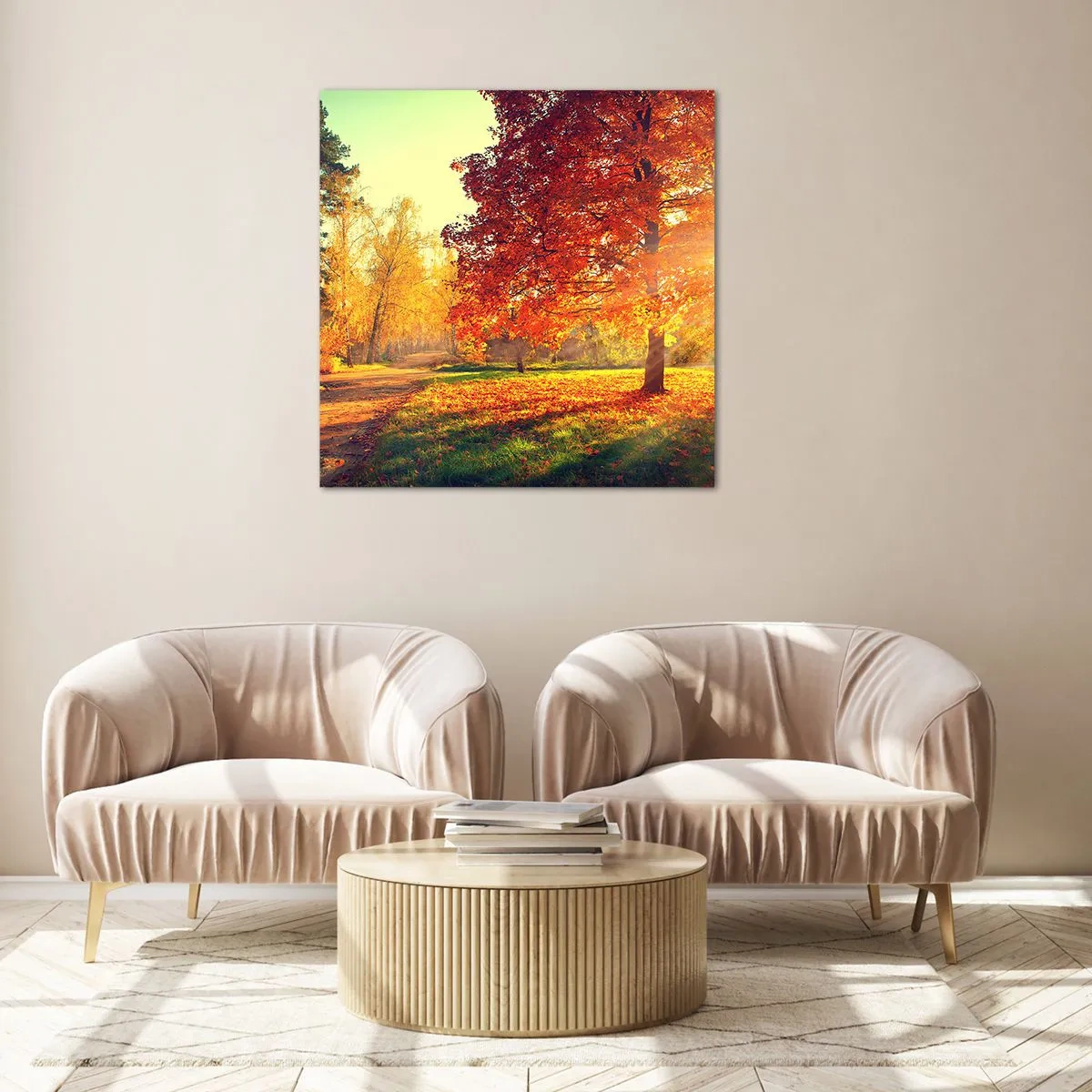 Obraz na skle - Rudé je krásné - 40x40 cm