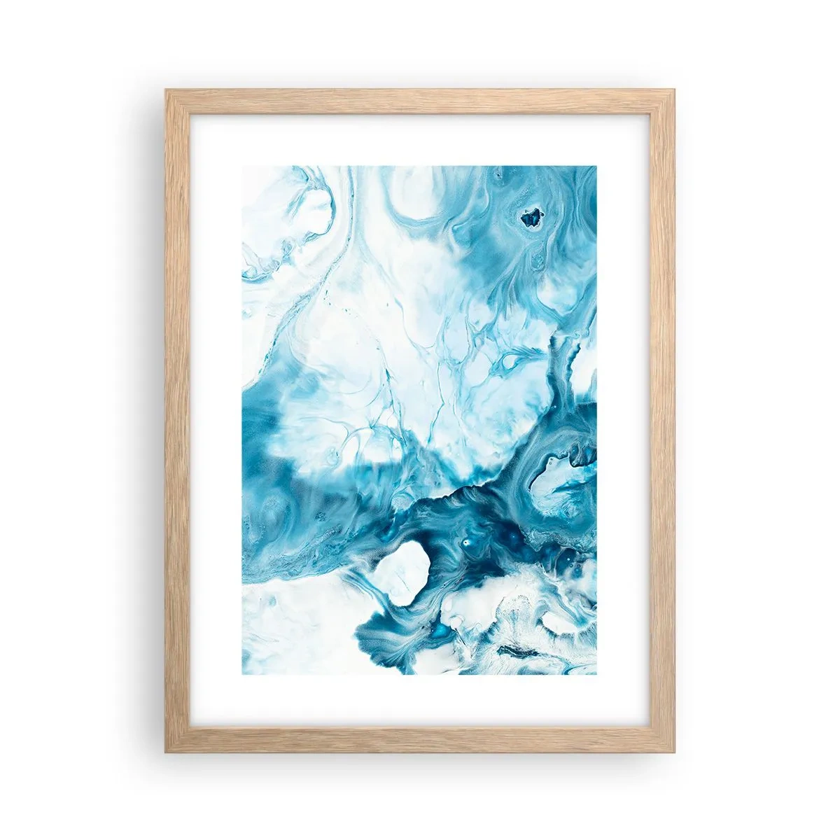 Plakát v rámu světlý dub - Modrý koncert - 30x40 cm
