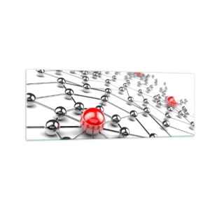 Obraz na skle - Stříbrná síť - 140x50 cm