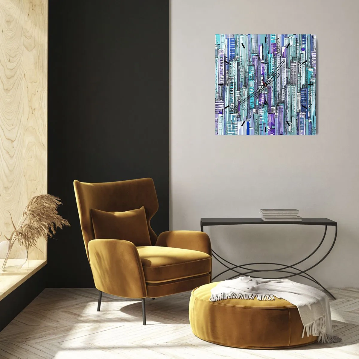 Nástěnné hodiny - Zmodralé od nebe - 30x30 cm