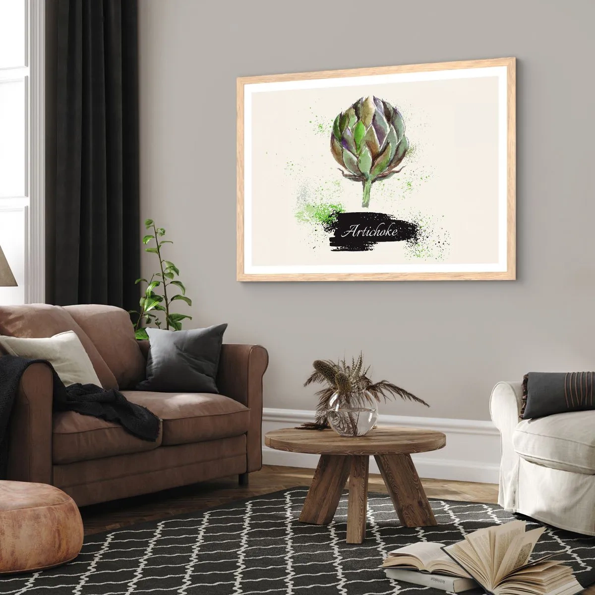 Plakát v rámu světlý dub - Ať žije zelenina! - 91x61 cm