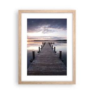 Plakát v rámu světlý dub - Tichá hranice mezi dnem a nocí - 30x40 cm