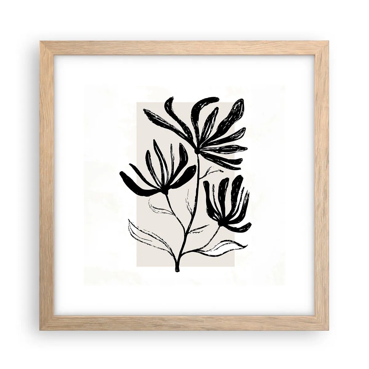 Plakát v rámu světlý dub - Náčrtek pro herbář - 30x30 cm