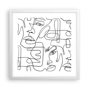Plakát v bílém rámu - Ve spletených emocích - 40x40 cm