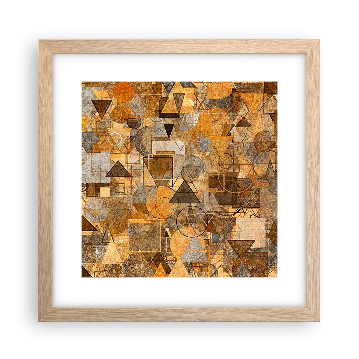 Plakát v rámu světlý dub - Svět zachycený v podobě - 30x30 cm