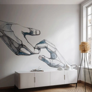 Fototapeta Standard Eco - Moderní kresba dvou rukou ve futuristickém stylu. - 100x70cm - Dobré gesto - Moderní nástěnná dekorace do obývacího pokoje a ložnice ARTTOR