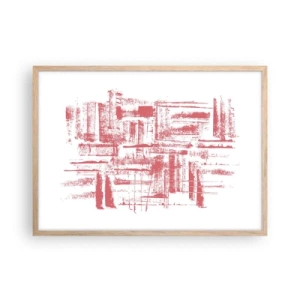 Plakát v rámu světlý dub - Červené město - 70x50 cm