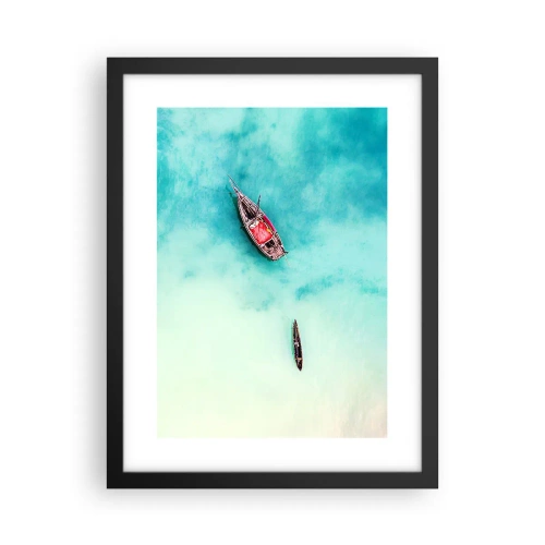 Plakát v černém rámu - Protože na plážích Zanzibaru, když je přebytek vody… - 30x40 cm