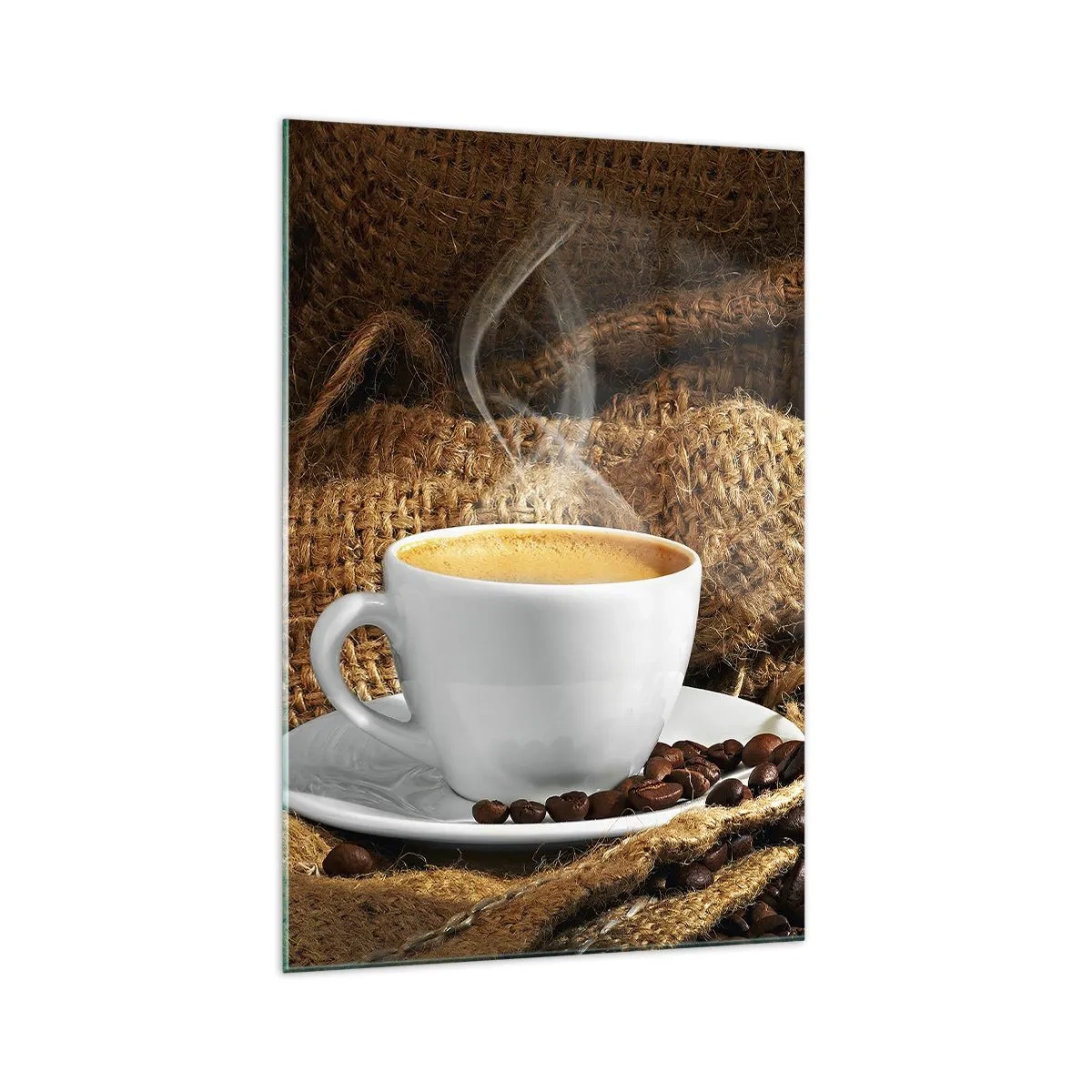 Obraz na skle - Vůně moka a hustota medové tekutiny - 70x100 cm