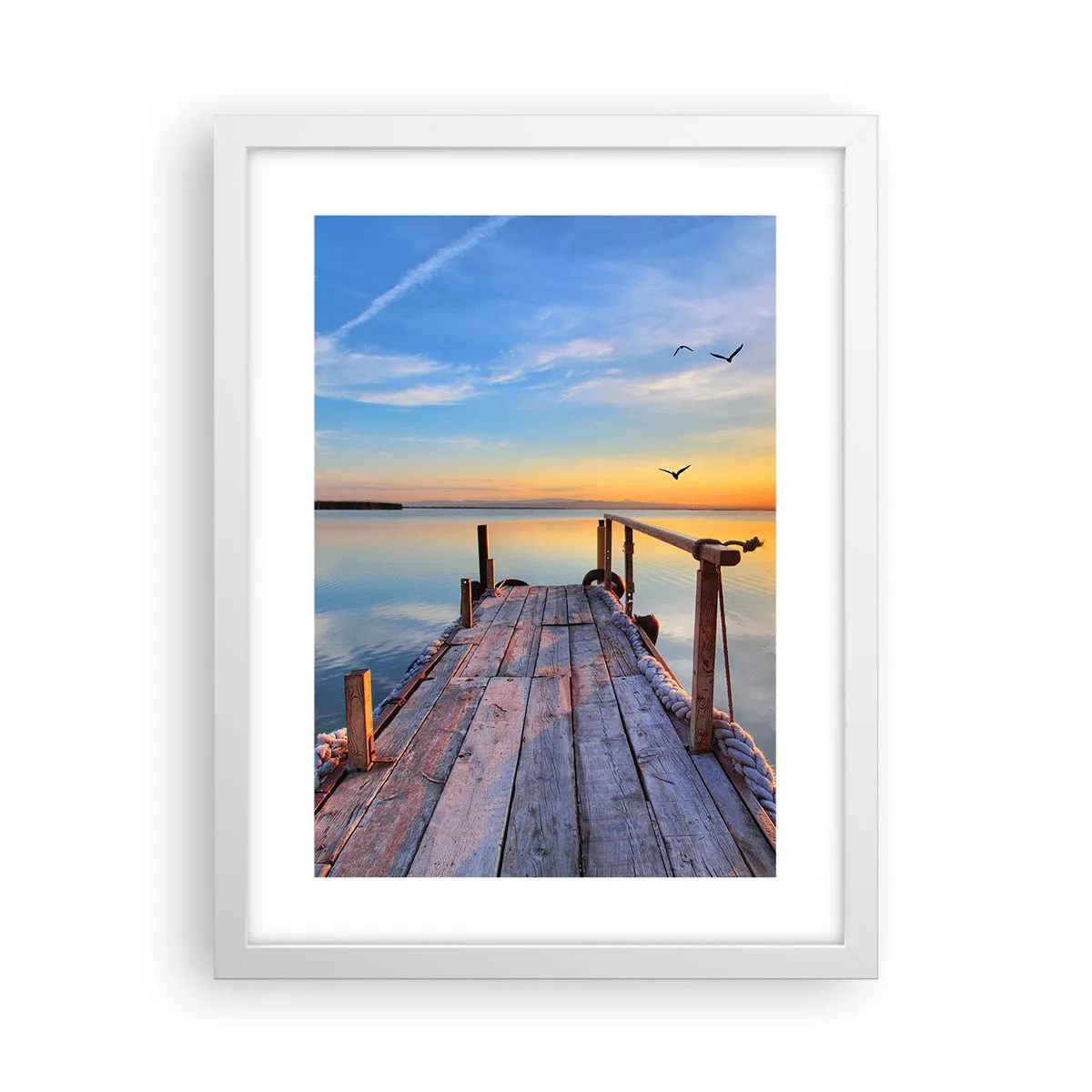 Plakát v bílém rámu - Jít před sebe směrem ke slunci - 30x40 cm