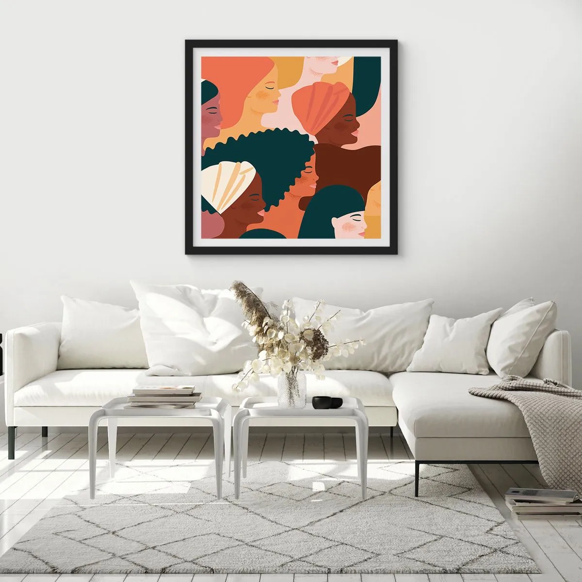 Plakát v černém rámu - Pouze ženskost - 50x50 cm