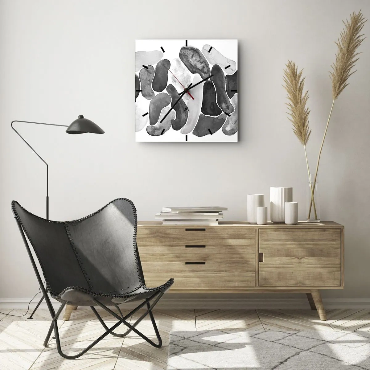 Nástěnné hodiny - Kamenitá abstrakce - 40x40 cm