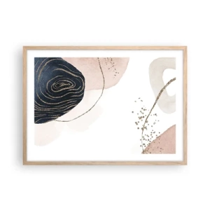 Plakát v rámu světlý dub - Vše plyne - 70x50 cm