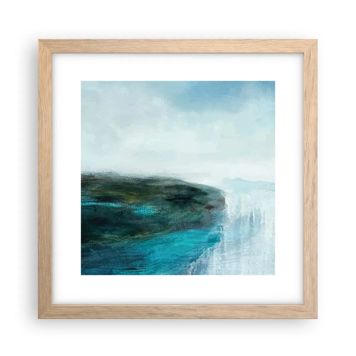 Plakát v rámu světlý dub - Námořní abstrakce - 30x30 cm