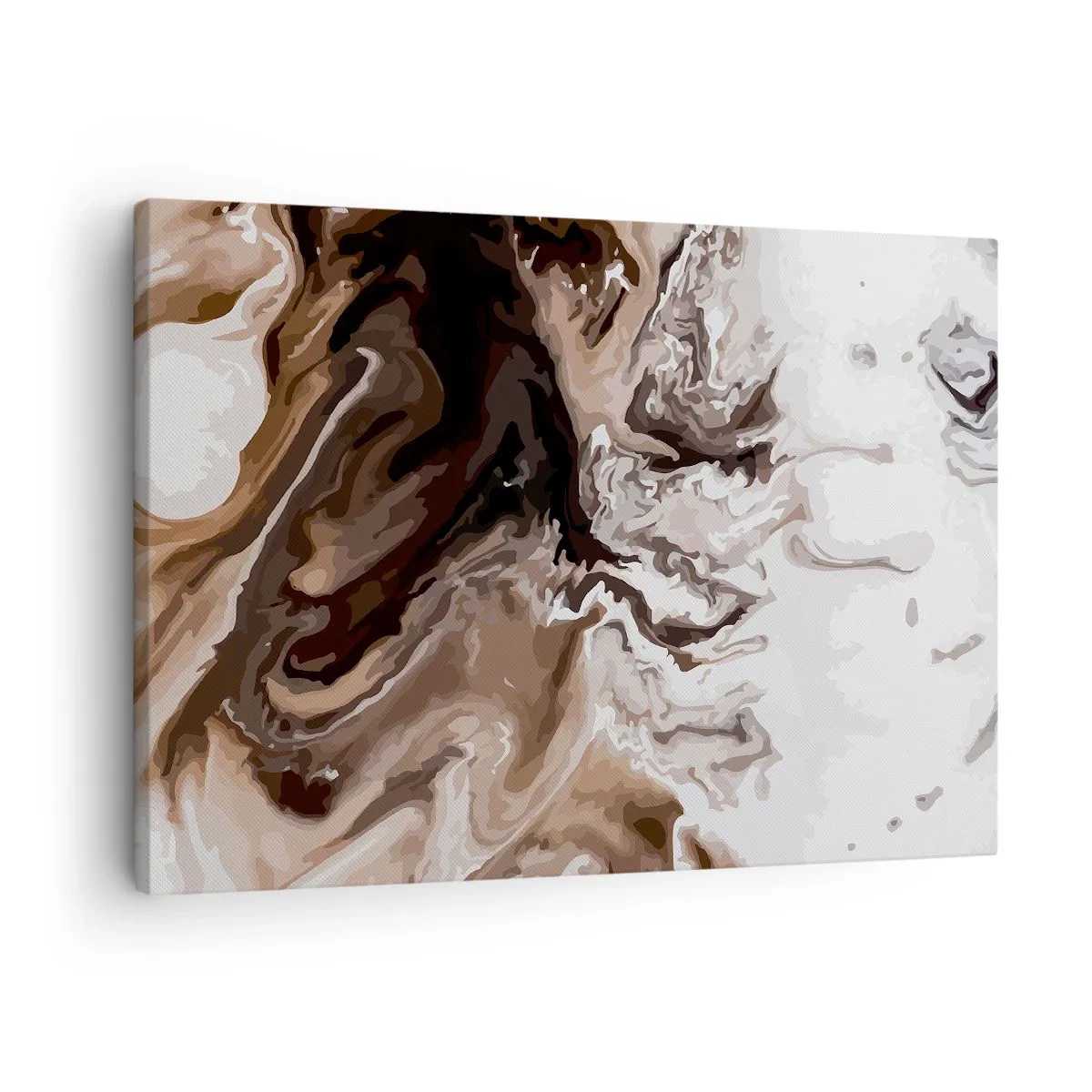 Obraz na plátně - Abstrakce v odstínech hnědé s dynamickými liniemi - 70x50cm - Kontrast barev - Moderní nástěnná dekorace do obývacího pokoje a ložnice ARTTOR