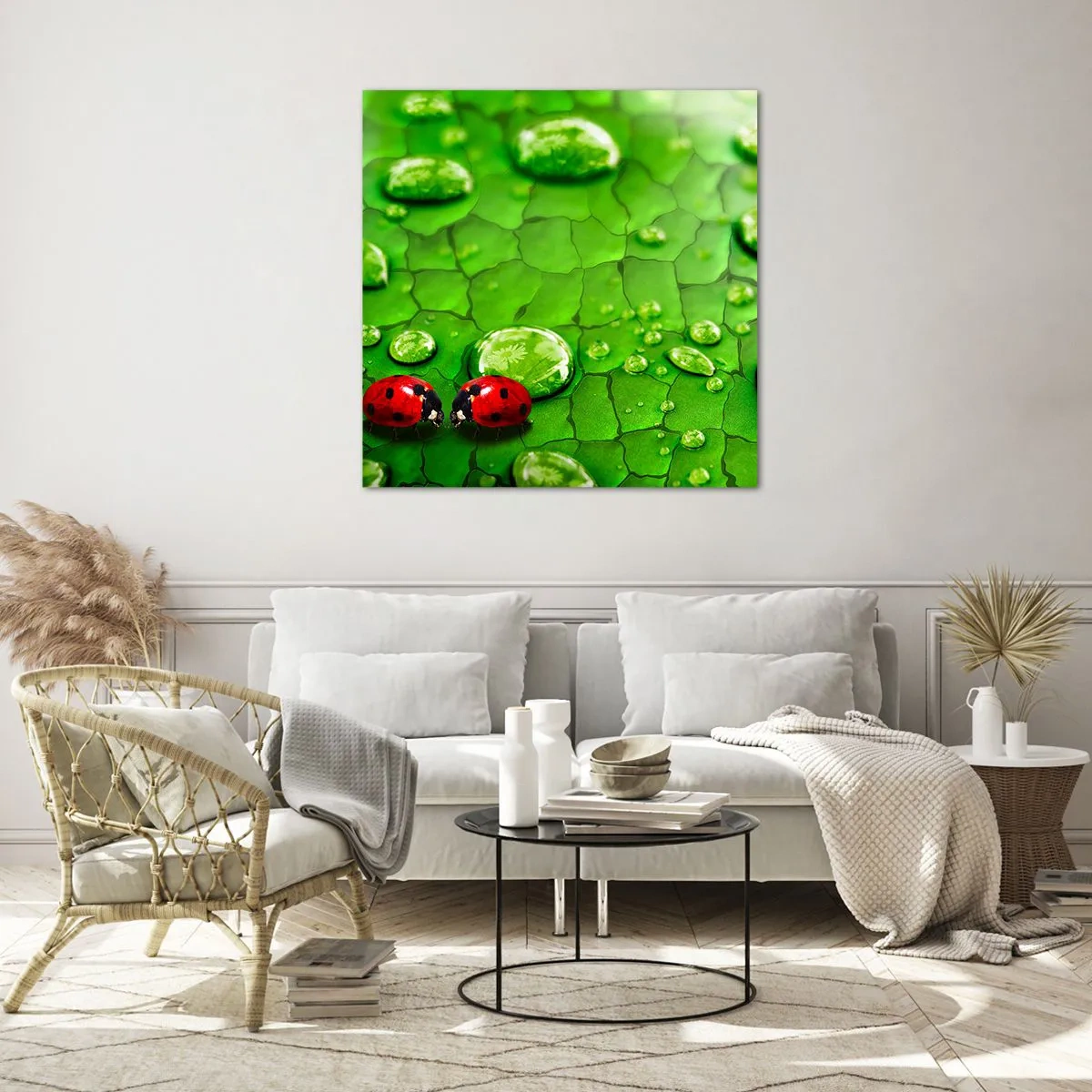 Obraz na skle - Setkání v zeleni - 50x50 cm