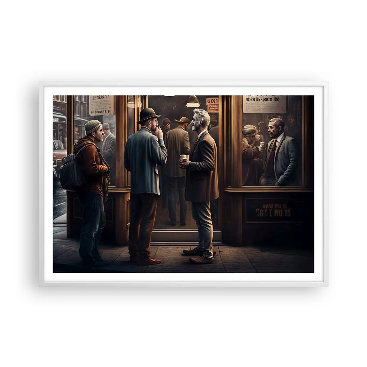 Plakát v bílém rámu - Dobrá chvíle dne - 100x70 cm