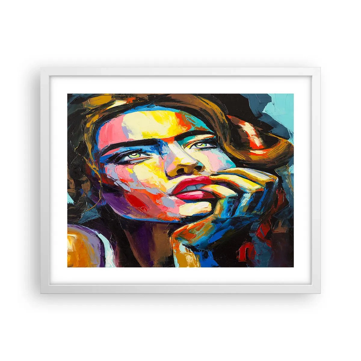 Plakát v bílém rámu - Sny, jak ptáci letí oblohou - 50x40 cm