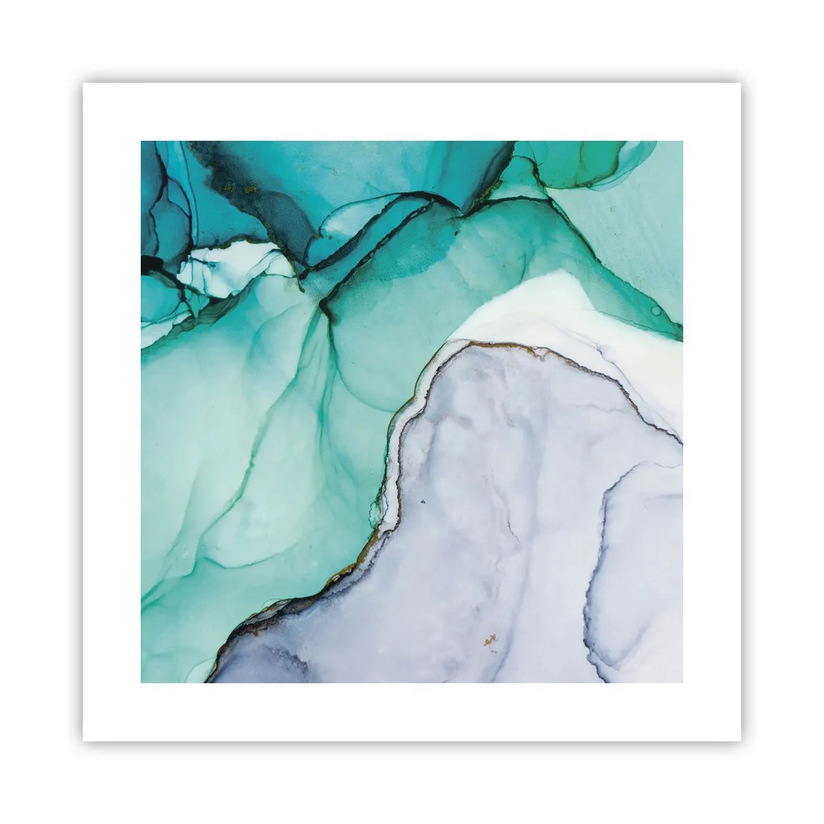 Plakát - Studie v tyrkysové - 40x40 cm