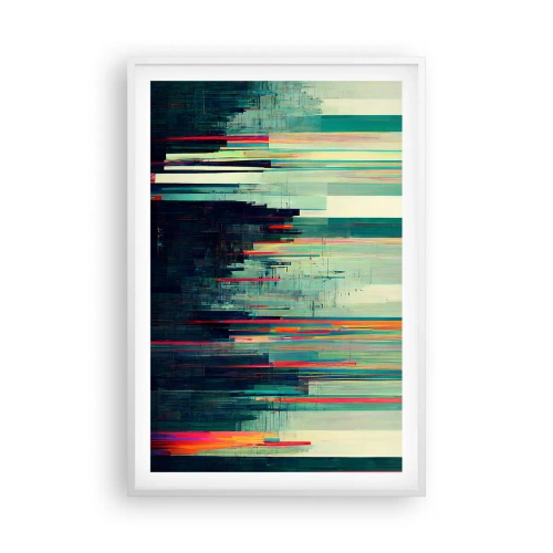 Plakát v bílém rámu - Futuristické město - 61x91 cm