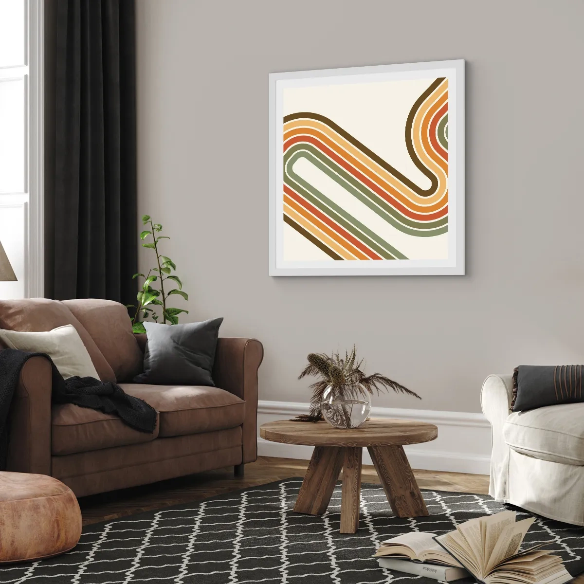 Plakát v bílém rámu - Kličkování do cíle - 40x40 cm