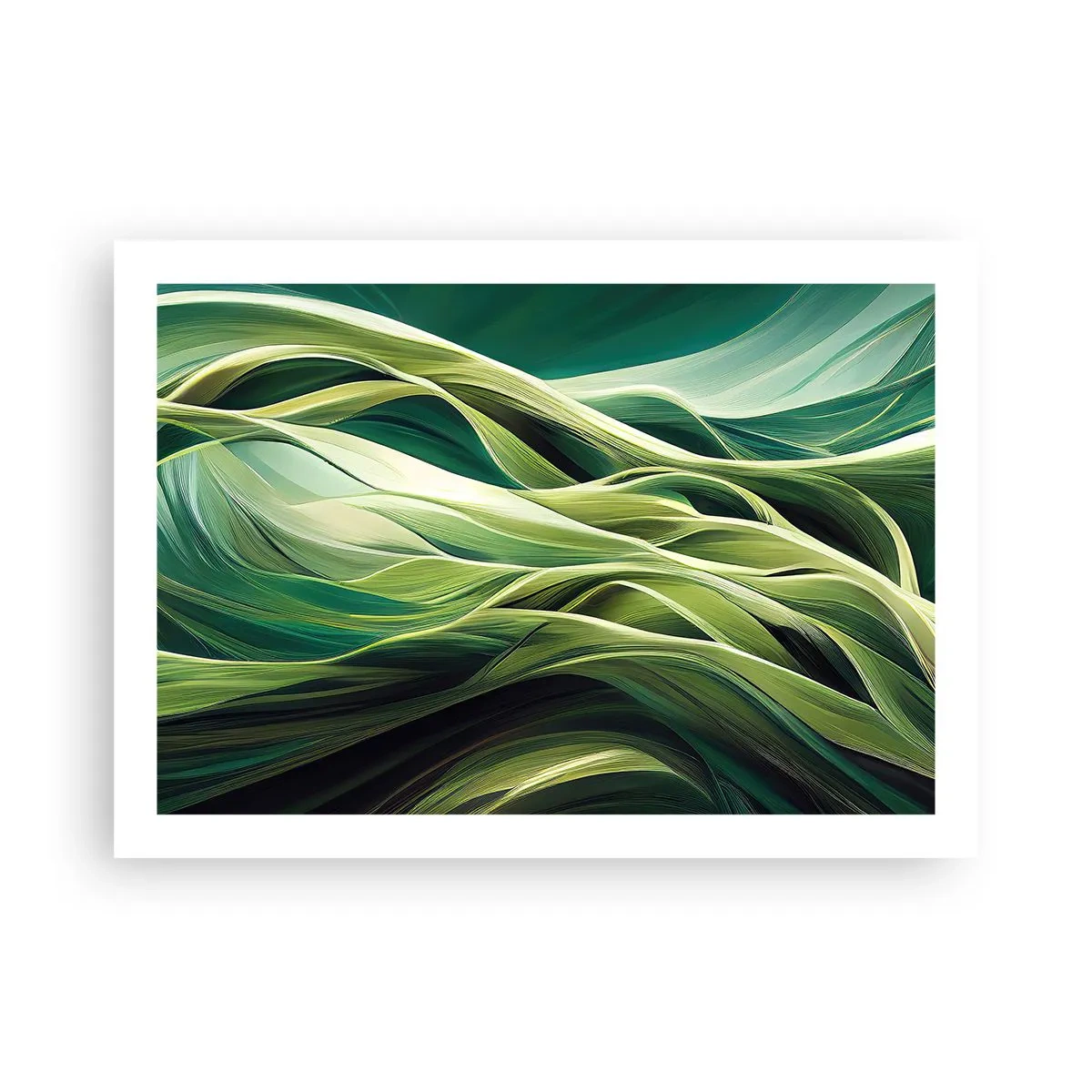 Plakát - Abstraktní hra na zelenou - 70x50 cm