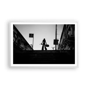 Plakát v bílém rámu - Městská cesta - 91x61 cm