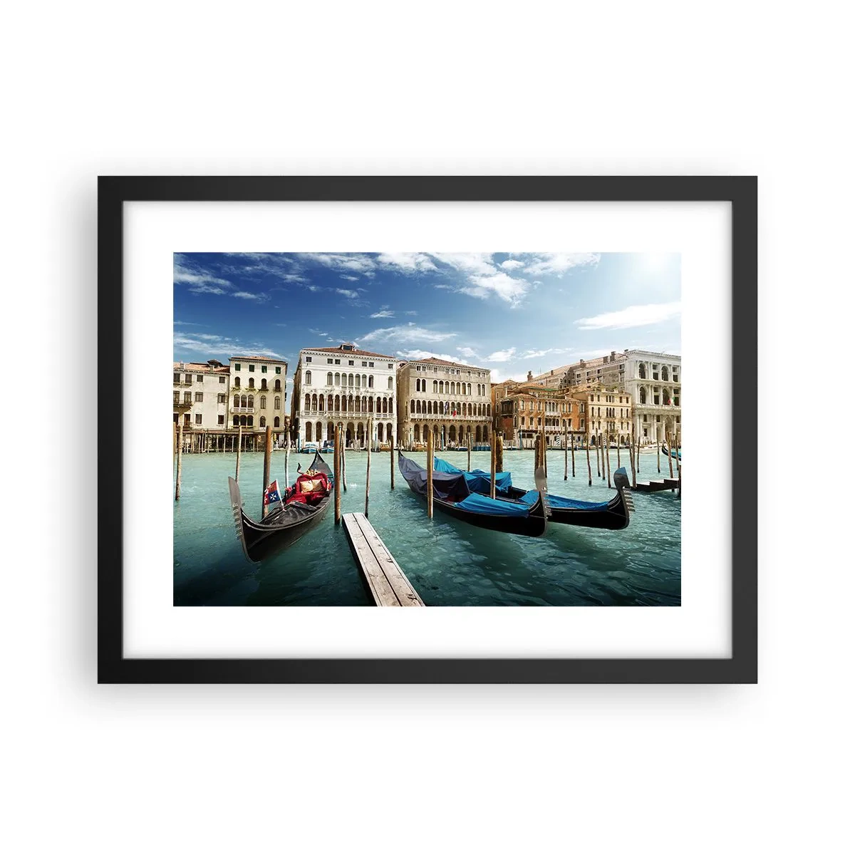 Plakát v černém rámu - Paláce v modři - 40x30 cm