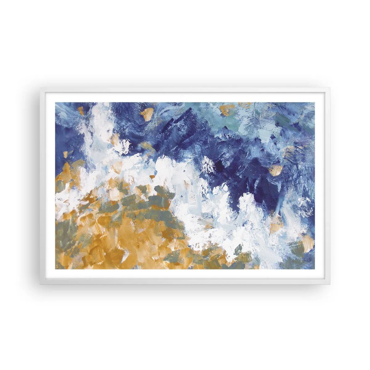 Plakát v bílém rámu - Tanec živlů - 91x61 cm