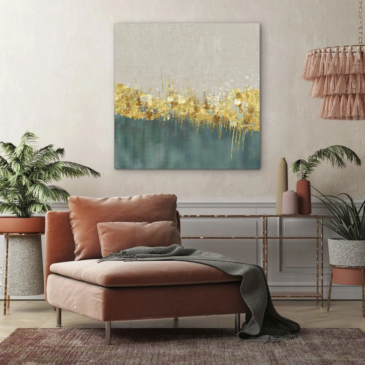 Obraz na plátně - Zlatá hranice - 40x40 cm