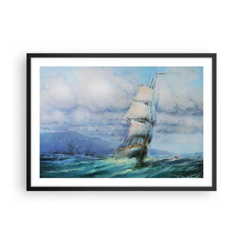 Plakát v černém rámu - Šťastnou cestu - 70x50 cm