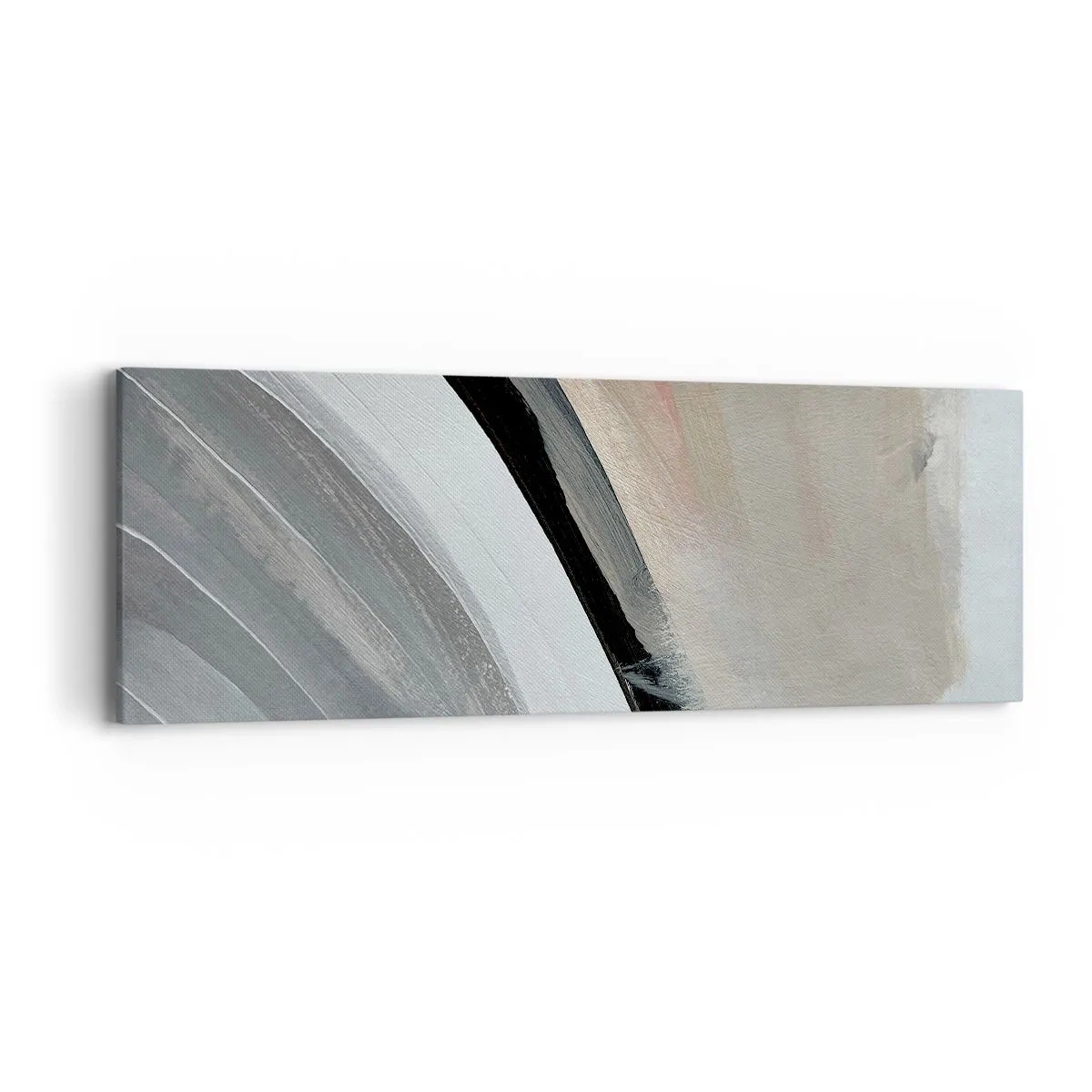 Obraz na plátně - Kompozice: černý a šedý oblouk - 90x30 cm