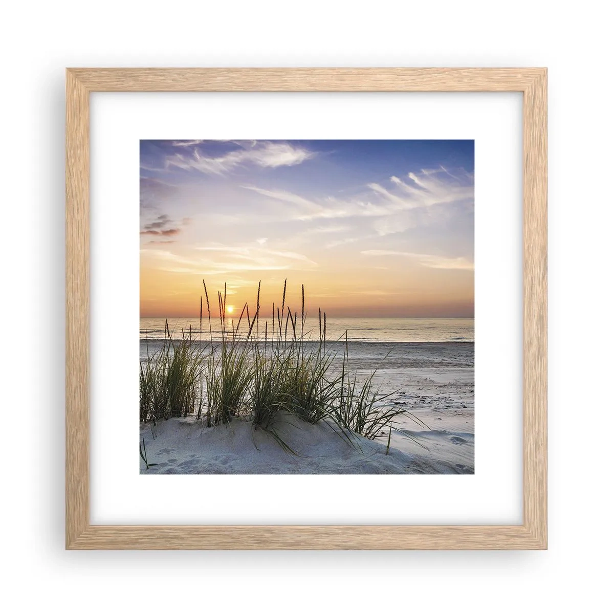 Plakát v rámu světlý dub - Podívej se, představ si a pociť - 30x30 cm