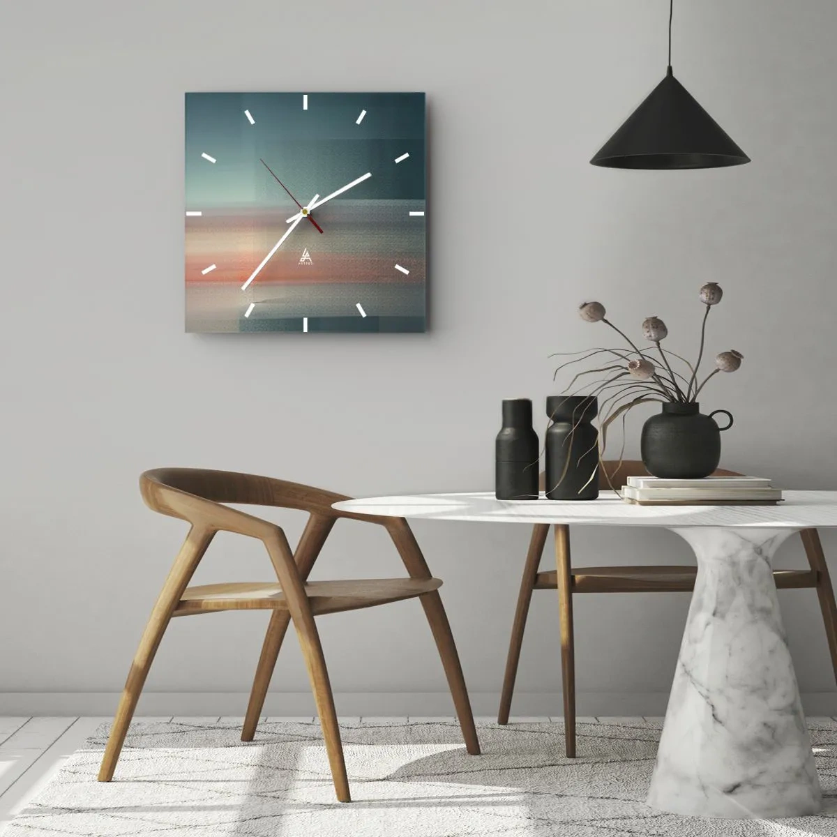 Nástěnné hodiny - Abstrakce: vlny světla - 30x30 cm