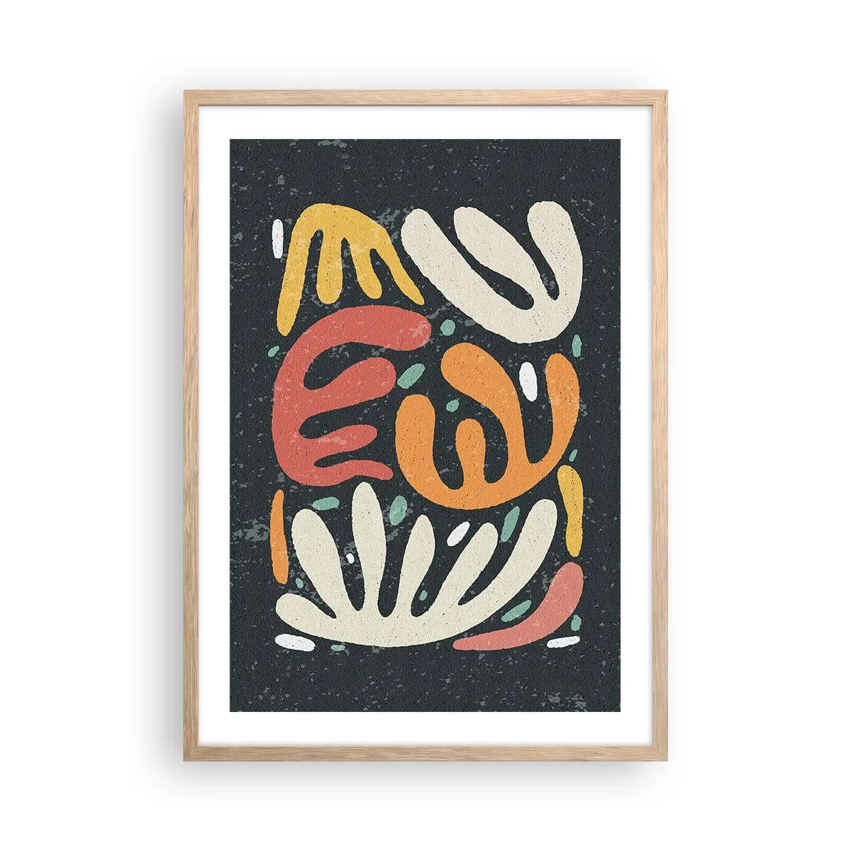 Plakát v rámu světlý dub - Kompozice – hned tě chytím - 50x70 cm