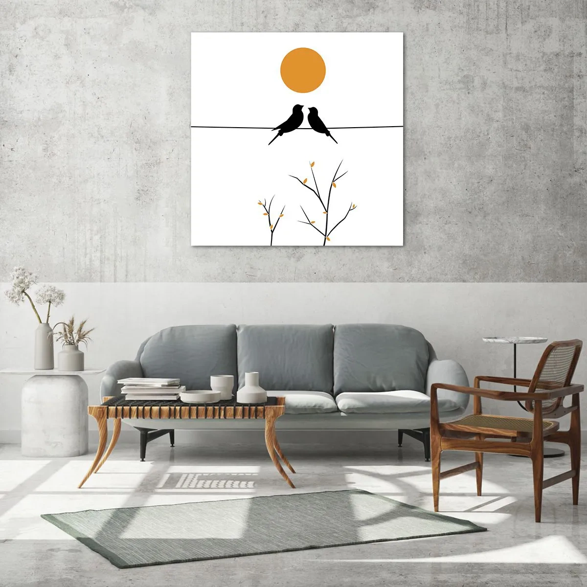 Obraz na skle - Slavíčí večer - 30x30 cm
