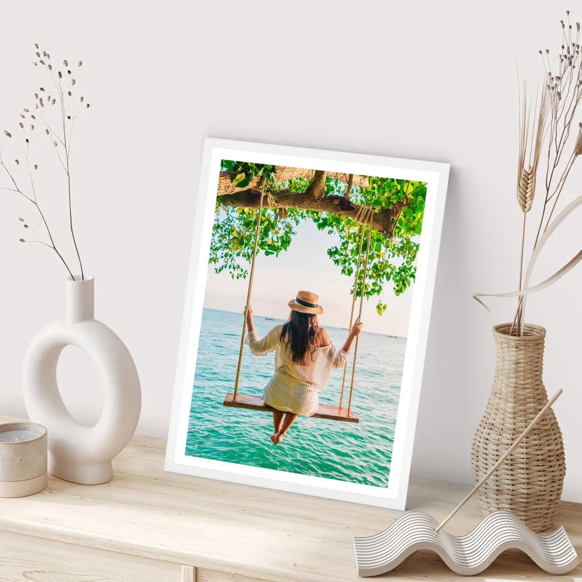 Plakát v bílém rámu - Život je krásný - 40x50 cm