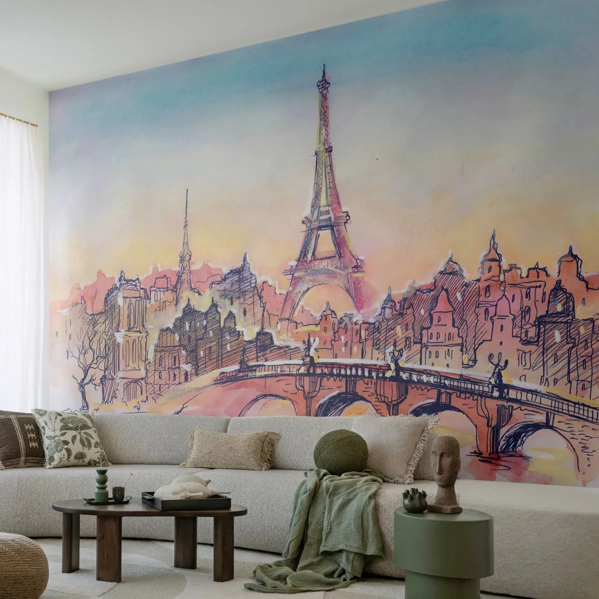 Fototapeta Samolepicí Deluxe Sticker - Jediné takové město na světě - Město, Eiffelova věž, Paříž - 250x175 cm