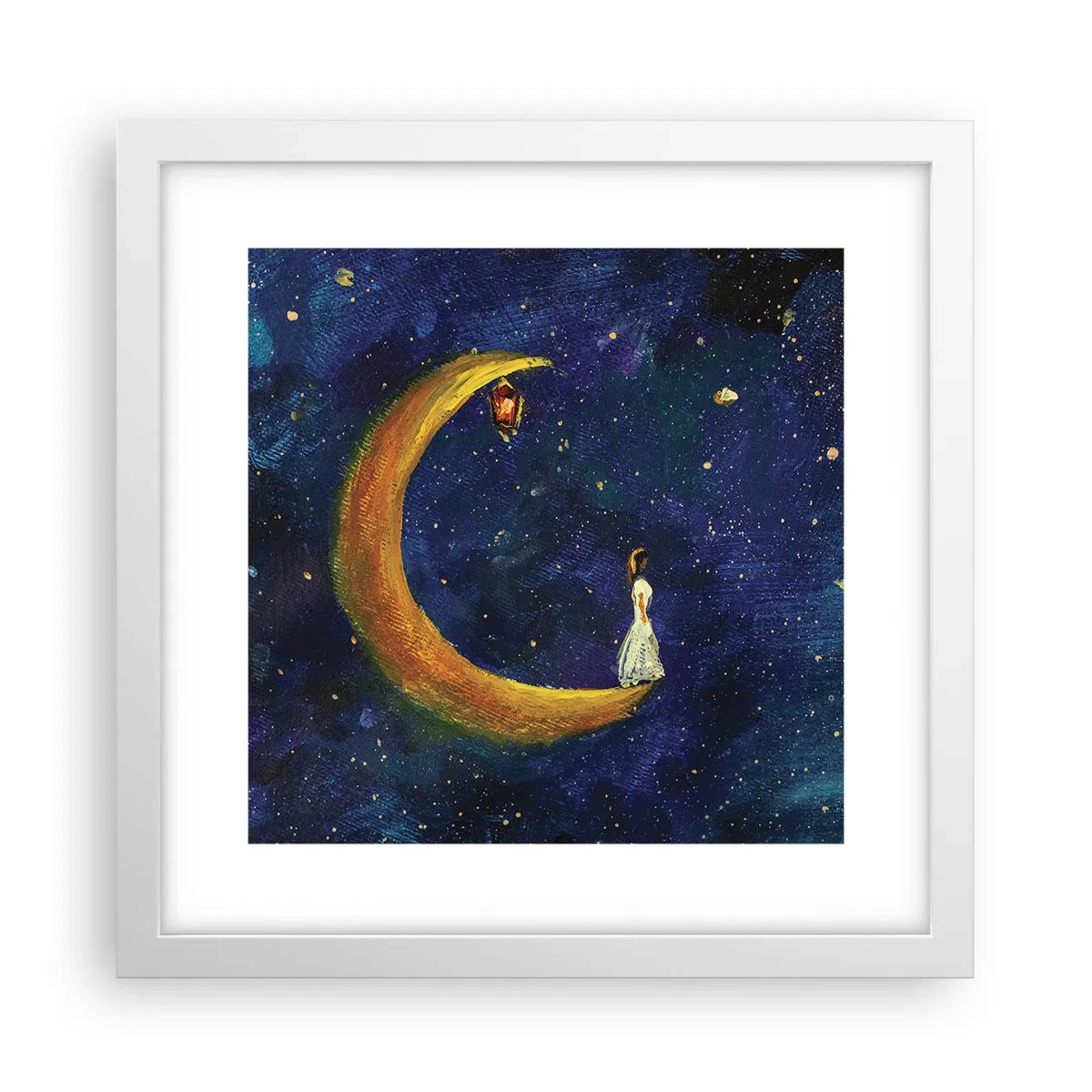 Plakát v bílém rámu - Volání světa - 30x30 cm