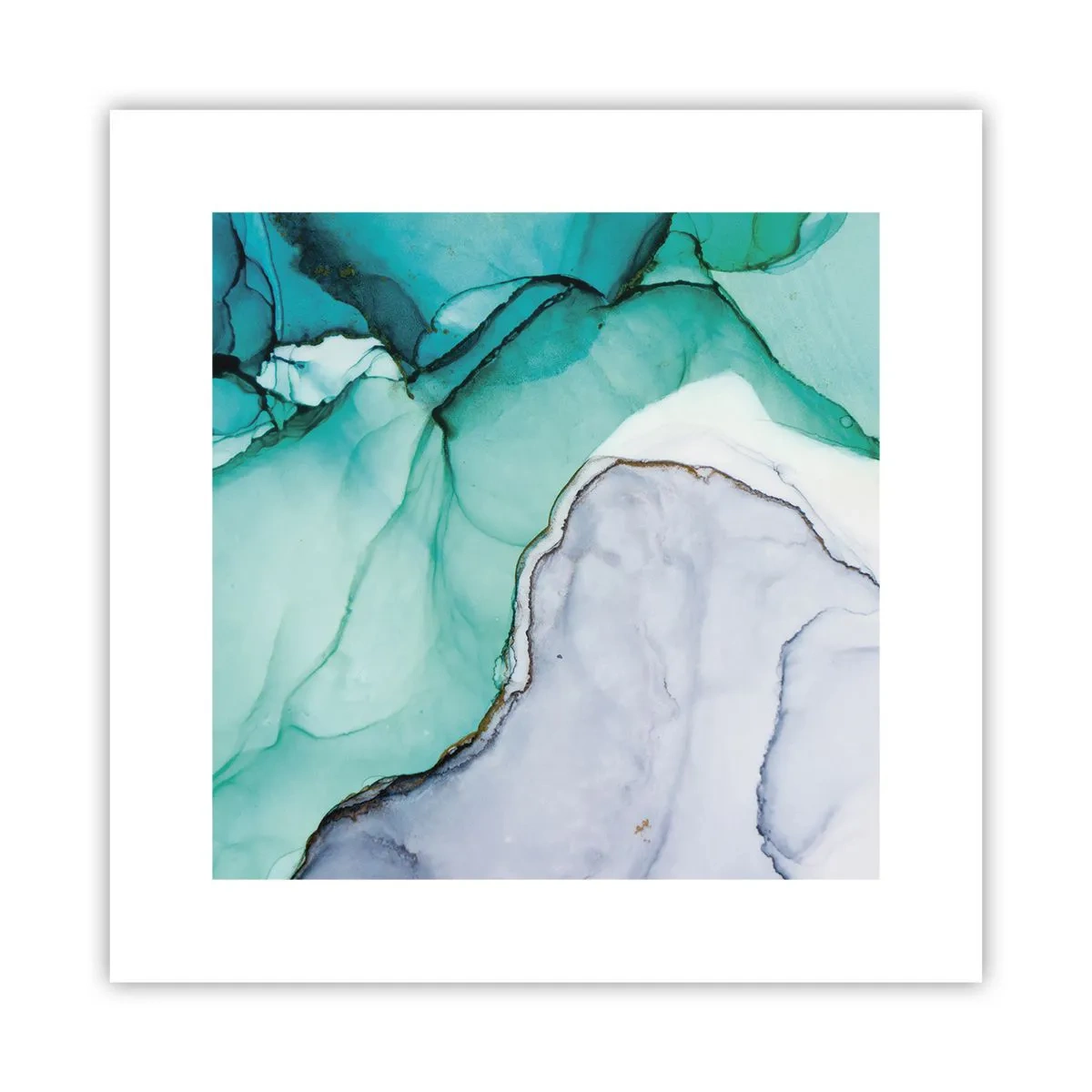 Plakát - Studie v tyrkysové - 30x30 cm