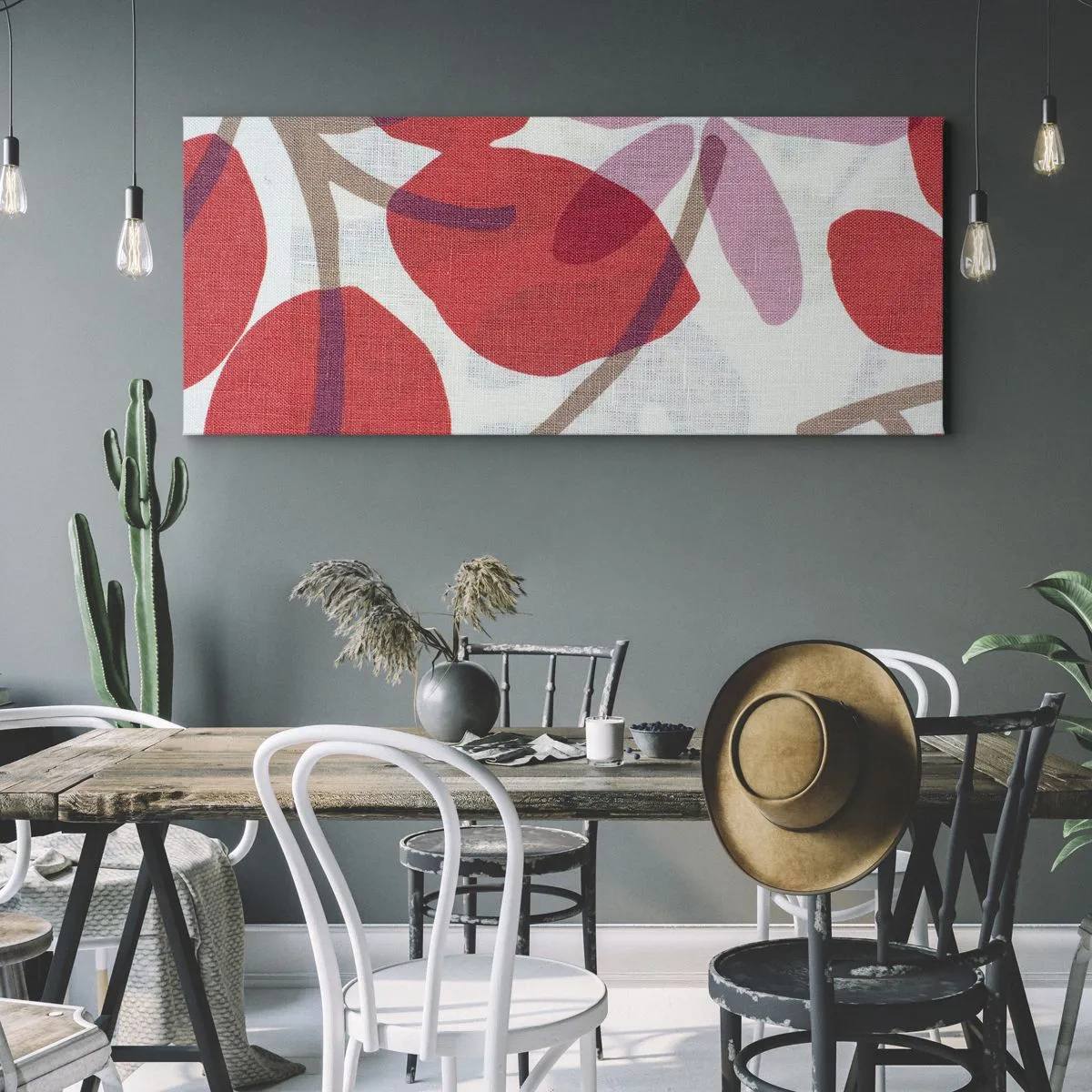 Obraz na plátně - Květinová kompozice v růžové - 140x50 cm