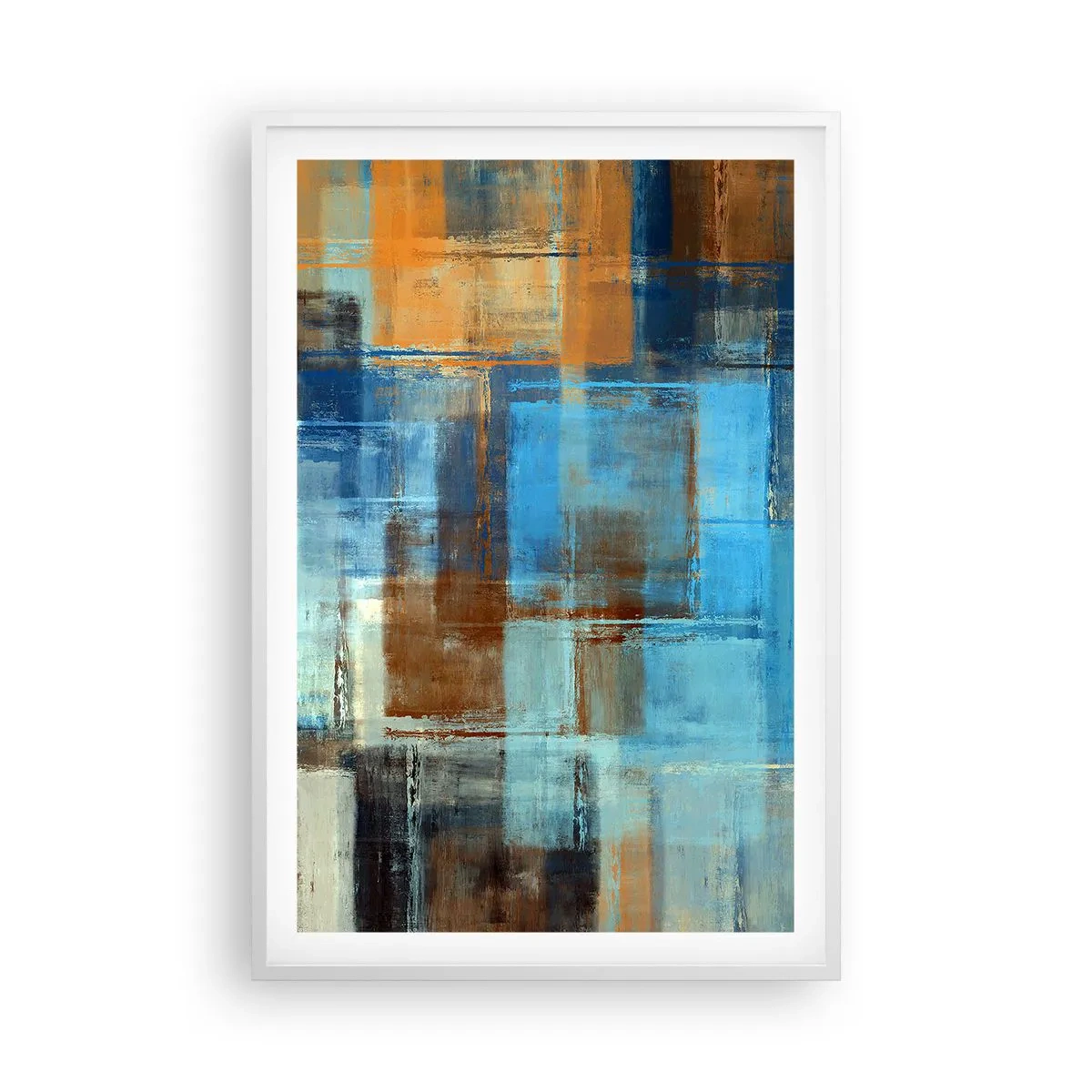 Plakát v bílém rámu - Přes modrý závoj - 61x91 cm