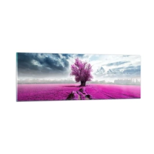 Obraz na skle - Vřesoviště - divočina - 90x30 cm