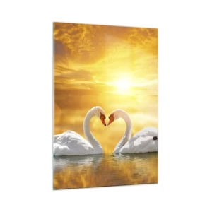 Obraz na skle - Srdce je nejkrásnější slovo světa… - 50x70 cm