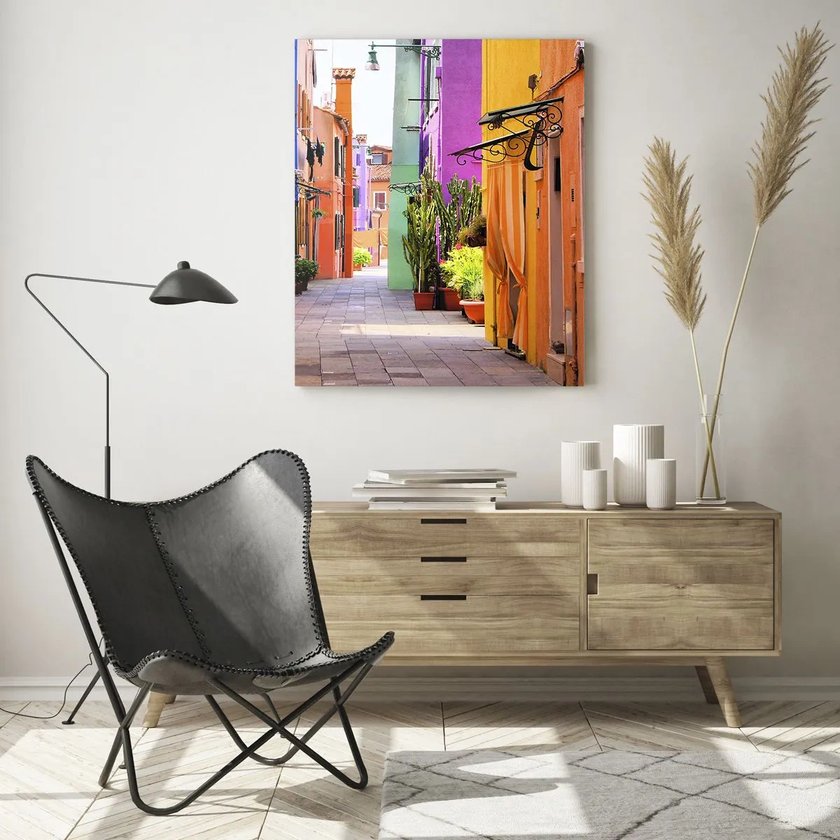 Obraz na skle - Duhová ulička - 50x70 cm