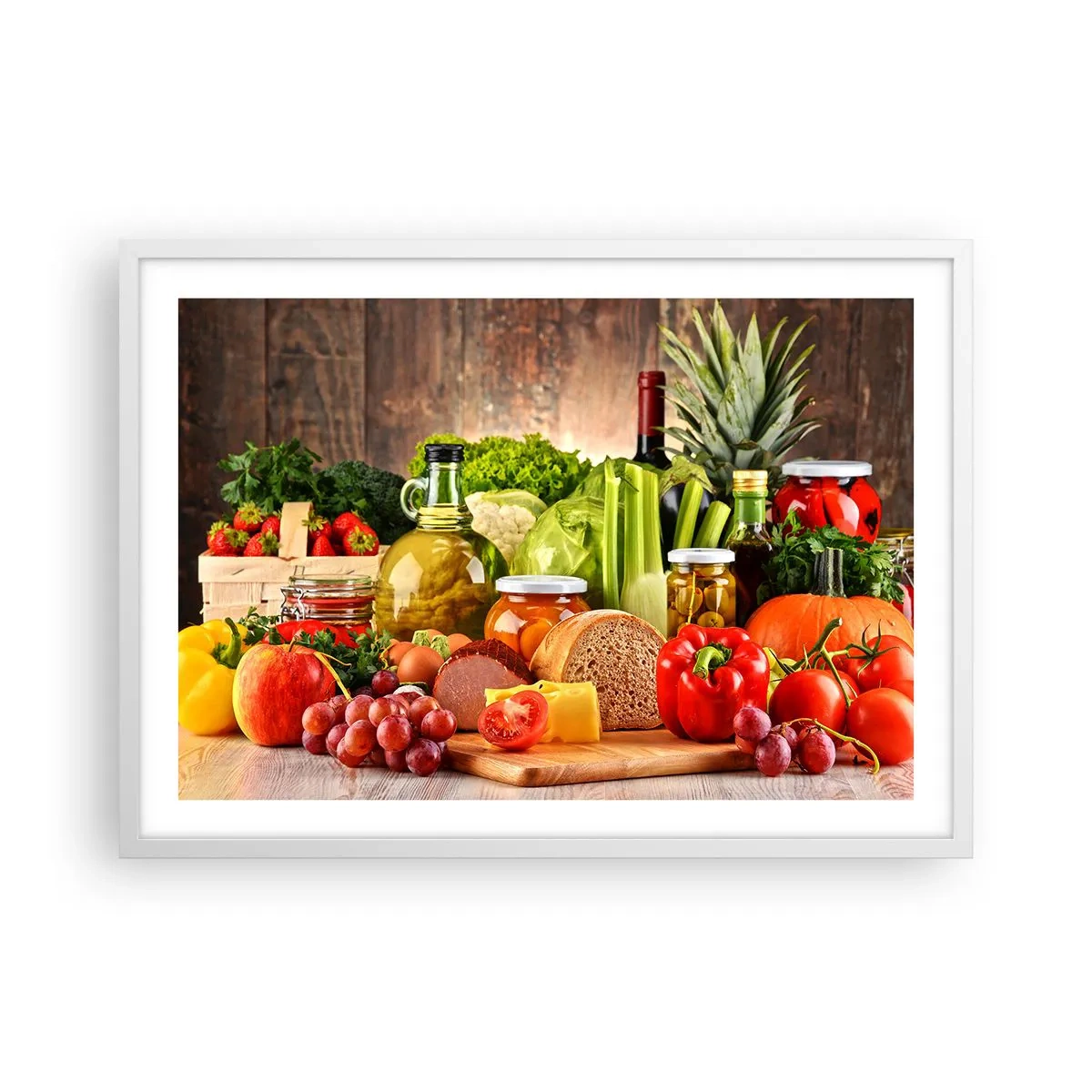 Plakát v bílém rámu - Uzené, pečené, marinované - 70x50 cm