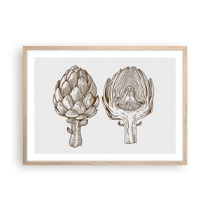 Plakát v rámu světlý dub - Hodiny anatomie - 70x50 cm