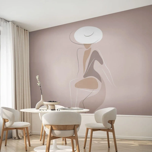 Fototapeta Premium Sand - Jak vypadá pravá dáma? - Grafika, Žena, žena V Klobouku - 100x70 cm