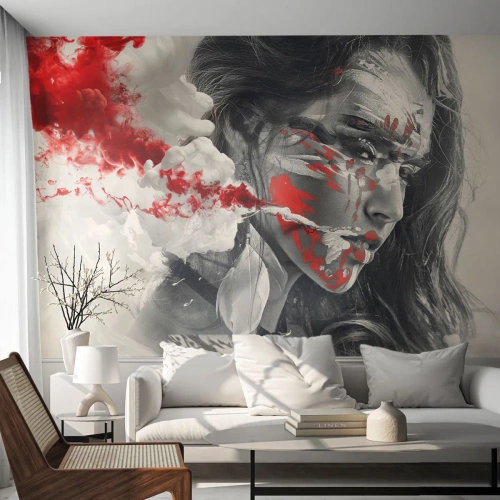 Fototapeta Premium Sand - Ve spárech absurdity - Abstrakce, ženská tvář, Portrét ženy - 100x70 cm