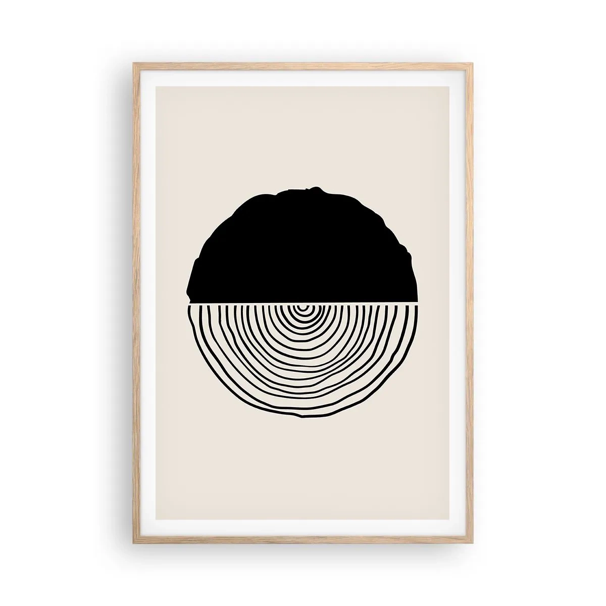 Plakát v rámu světlý dub - Půl na půl - 70x100 cm